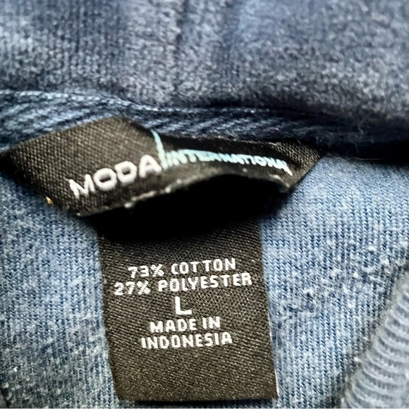 90s Y2K sky blue velour velvet zip up by Moda International - Picture 5 of 5